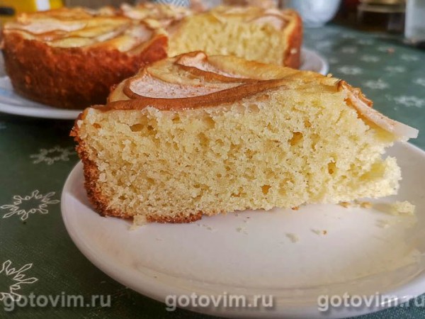 Творожный пирог с грушей