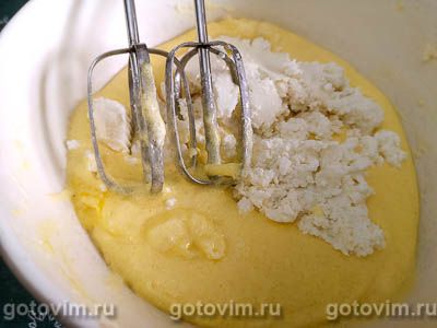 Творожный пирог с грушей