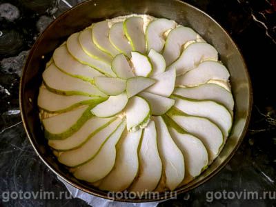 Творожный пирог с грушей