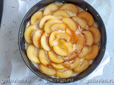 Творожный пирог с персиками и воздушной меренгой Творожный пирог с персиками и воздушной меренгой