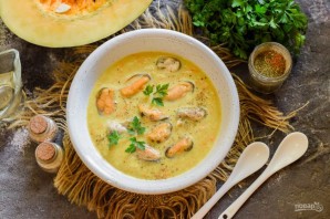 Тыквенный суп с мидиями