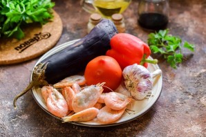 Баклажаны с креветками
