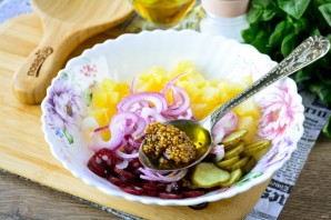 Баварский салат с охотничьими колбасками Баварский салат с охотничьими колбасками