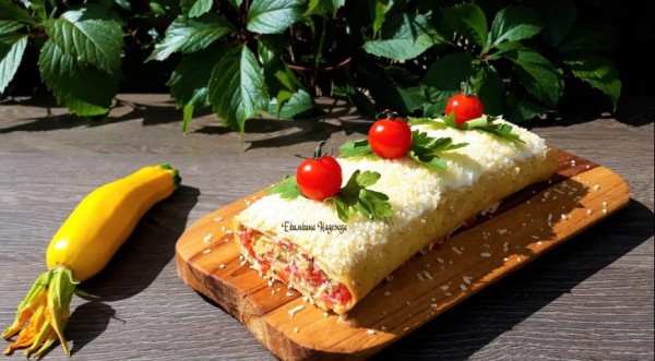 Кабачковый рулет, пошаговый рецепт с фото