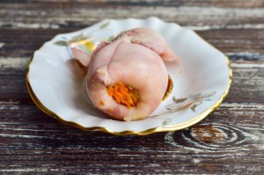 Кальмар фаршированный гречкой