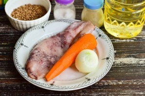 Кальмар фаршированный гречкой