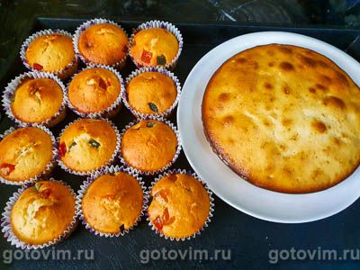 Кексы на йогурте с цукатами Кексы на йогурте с цукатами