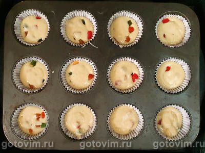 Кексы на йогурте с цукатами Кексы на йогурте с цукатами