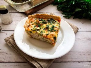 Киш с курицей и стручковой фасолью