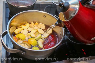 Компот из калины и яблок