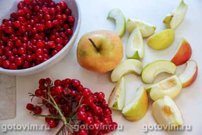 Компот из калины и яблок