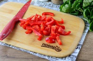 Куриная печень с болгарским перцем