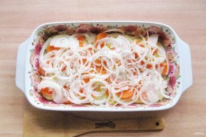 Пеленгас с картофелем в духовке