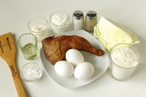 Пирог с копченой курицей