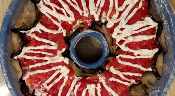 Салат с курочкой и баклажаном-гриль, пошаговый рецепт с фото