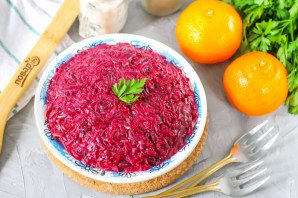 Селедка под шубой с мандаринами