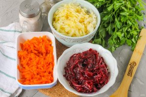 Селедка под шубой с мандаринами