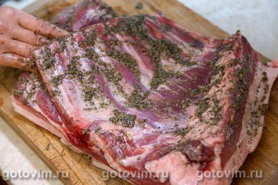 Свиная грудинка в пакете, запеченная в духовке с медово-горчичной глазурью Свиная грудинка в пакете, запеченная в духовке с медово-горчичной глазурью