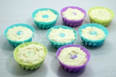 Творожные кексы в силиконовых формочках Творожные кексы в силиконовых формочках