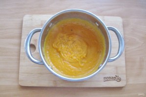 Тыквенный суп с мясом краба