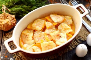 Запеченная тыква с брынзой