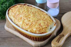 Запеканка из тертого картофеля с фаршем
