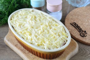 Запеканка из тертого картофеля с фаршем