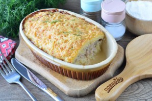 Запеканка из тертого картофеля с фаршем