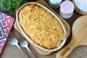 Запеканка из тертого картофеля с фаршем