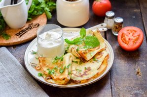 Блины на кефире с зеленью Блины на кефире с зеленью