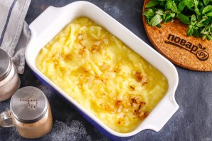 Картофельная запеканка с печенью трески