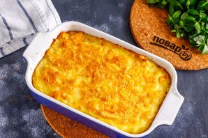 Картофельная запеканка с печенью трески