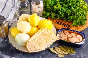 Картофельная запеканка с печенью трески