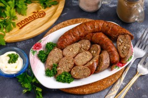 Колбаса из гречки и куриной печени