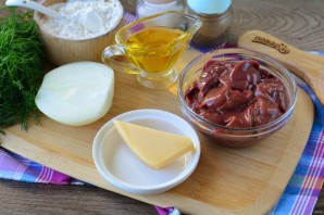 Печень куриная под сыром в духовке