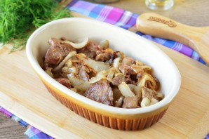 Печень куриная под сыром в духовке