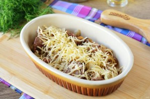 Печень куриная под сыром в духовке