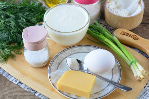 Пирог с сыром и зеленью на кефире