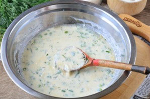 Пирог с сыром и зеленью на кефире