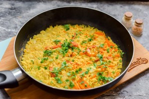 Рис с карри и креветками