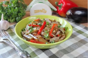Салат из языка с баклажанами