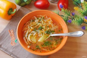 Щи из свежей капусты без зажарки