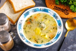 Суп с сыром косичка