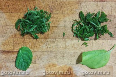 Запеченные фарфалле с мятой и базиликом