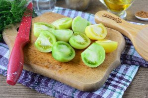 Зелёные помидоры по-корейски