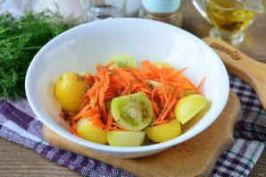 Зелёные помидоры по-корейски