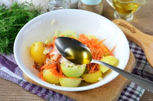 Зелёные помидоры по-корейски