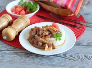 Жареная свинина с грейпфрутом