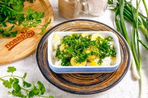 Яйца фаршированные творогом и зеленью