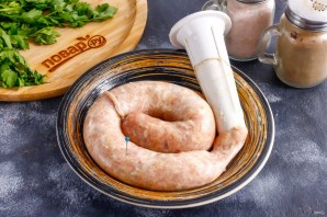 Куриная колбаса с салом